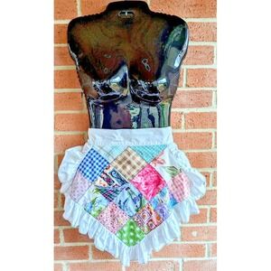 Vintage 70s Half APRON Handmade Patchwork Cottagecore Prairie Farmgirl Country